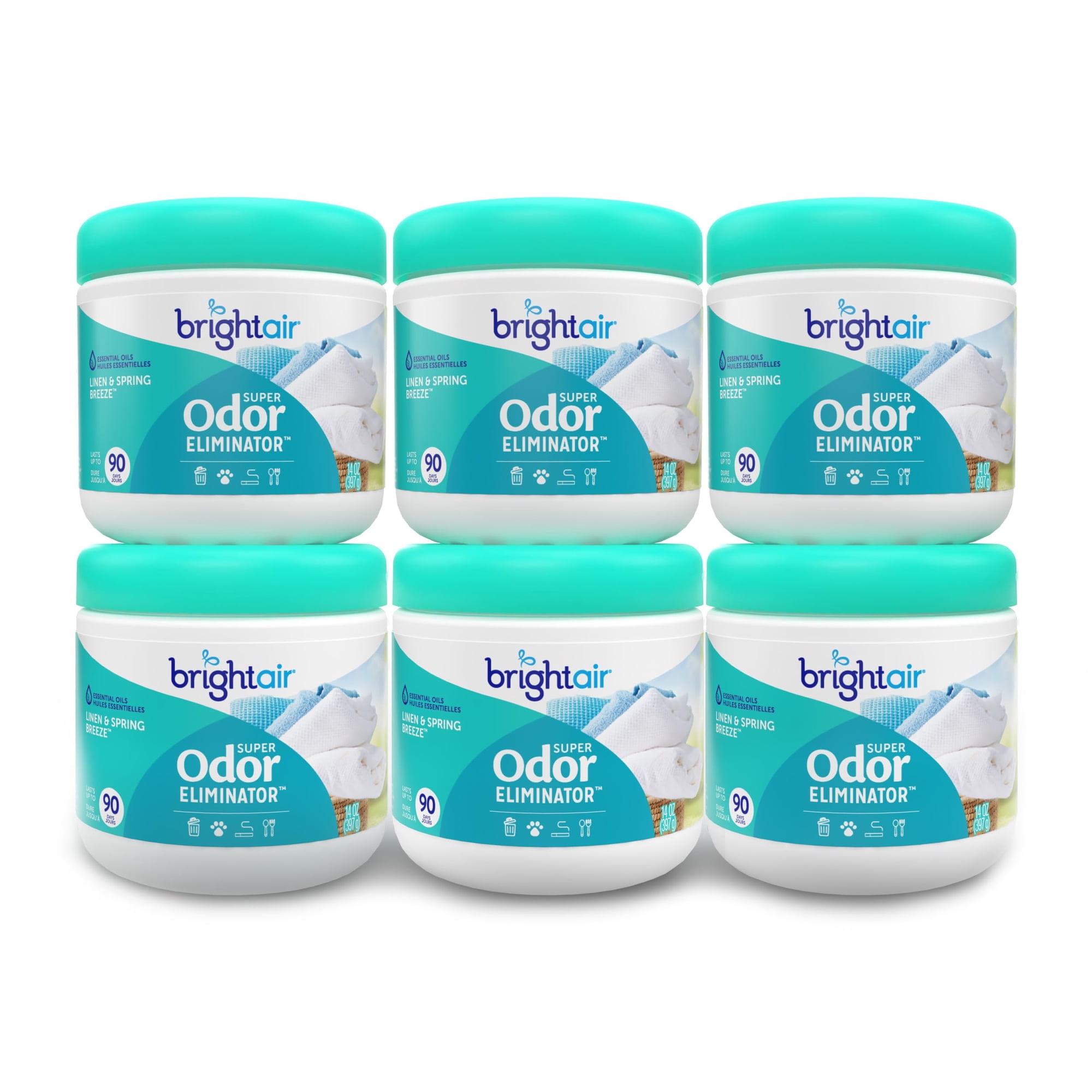Ambientador Bright Air, Supereliminador De Olores, 414 Ml, 6 Unidades