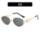 thumbnail image 1 of Gafas de sol de metal con forma de arco de triunfo para mujer, populares gafas de sol retro con forma ovalada., 1 of 6