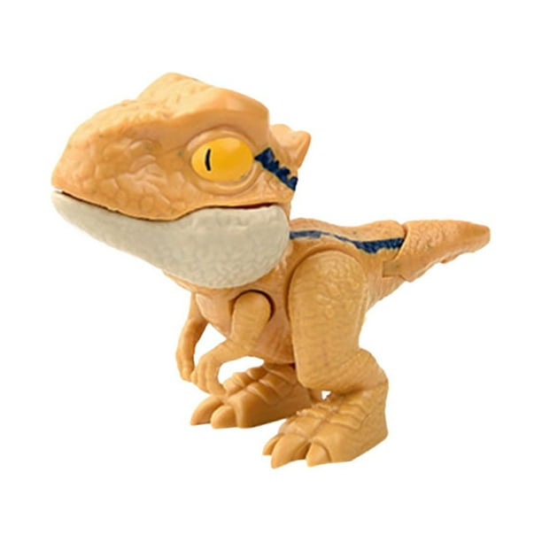 Juguete De Dinosaurio De Dedo Mordedor Con Figura De Acción De Articulaciones Flexibles Para Accesorios Velociraptor Amarillo Para Niños