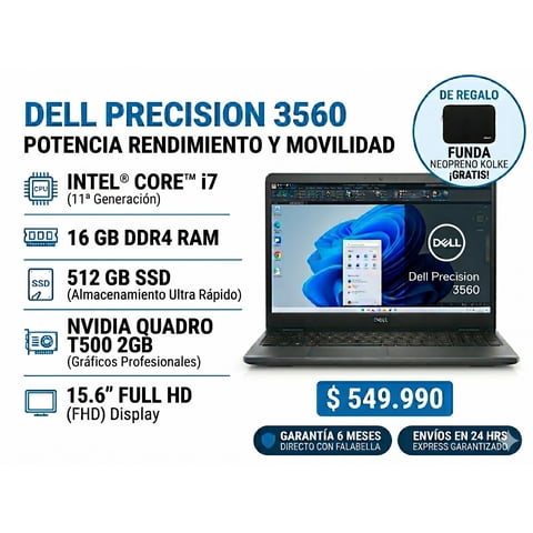 Notebook Reacondicionado Dell Precision 3560 Intel Core