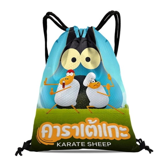 Ovejas Karatecas Mochila de Cuerdas para Deportes y Gimnasio, Bolsa de Cuerdas Resistente al Agua, Bolsa Cinch, 30×40cm