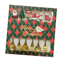 Bothyi - Juego De 6 Cucharas Y Tenedores Navideños, Cubiertos Y Cubiertos Para Regalo, Fiesta, Restaurante, Estilo A