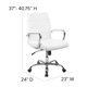 thumbnail image 4 of Silla de escritorio Flash Furniture Whitney con respaldo medio de cuero blanco, 4 of 9