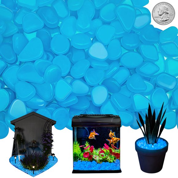 Piedras fosforescentes NAMTSO 1000 uds 2,1 kg Decoración azul para jardín