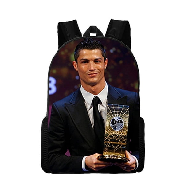 Ronaldo Wallpaper Cr7 Backpack Boys and Girls School Bag Children's School Bag Cartoon Children's Backpack Pen Bag Birthday Gift