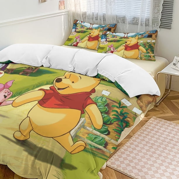 Winnie The Pooh 3-Piece Twin Bed Set - Includes 1 Single Comforter And 2 Pillowcases Bedding - Fade Resistant Microfiber - Winnie The Pooh