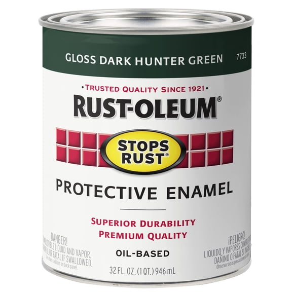 Pintura Rust-Oleum 7738502 Stops Rust Brillo Verde Cazador 946 ml