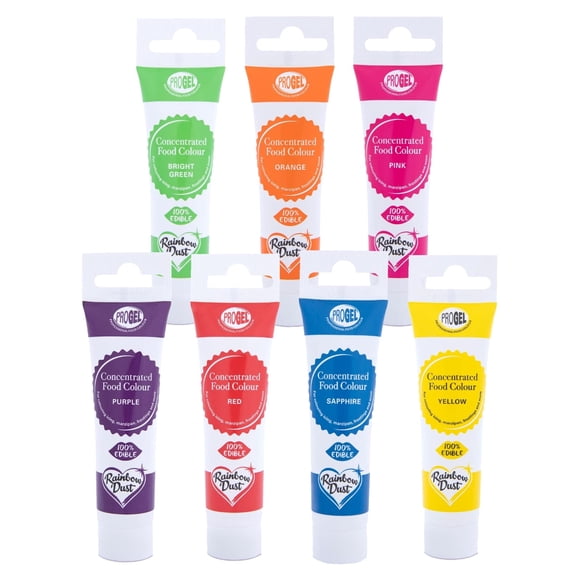 Set de Colorantes Alimentarios Rainbow Dust ProGel Icing 7 Piezas