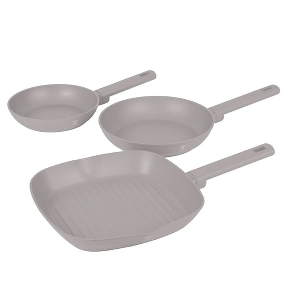 Set De Sartenes 3 Pzs - BERLINGER HAUS, Línea Taupe, Antiadherente.