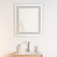 Tuhome - Espejo Torino Rectangular 75X65 Cm Diseño En Sandblasting