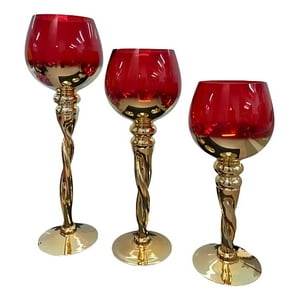 Genérico - Set Portavelas Decorativos Copa Elegancia Hogar Jhn