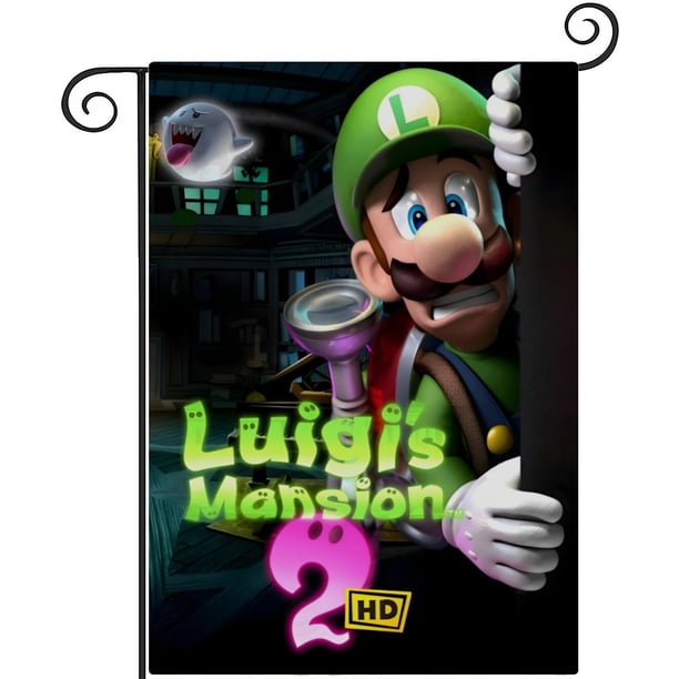 Luigi's Mansion-bandera de jardín temática. Regalo perfecto para fans, amigos y familiares, ideal para actividades al aire libre y decoración de fiestas.28CM*45CM