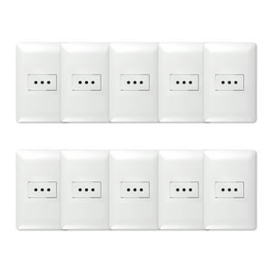 Genérico - Pack 10 Tomacorriente Simple 10A 250V Blanco