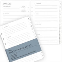 Planificador Diario Con Insertos Zicoto 2026 Para Carpetas De 6 Anillas, Tamaño A5