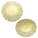 thumbnail image 1 of Uxcell 50 piezas de tapetes de papel de encaje de 4.5 pulgadas, redondos, desechables, decorativos, dorados, para decoración de alimentos, pasteles, postres, bodas, cumpleaños, 1 of 7