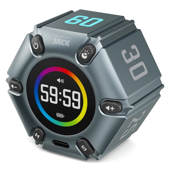Temporizador Printers Jack Pomodoro Cubo Silencioso con Vibración Ajustable