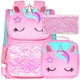 thumbnail image 1 of 3PCS Backpack for Girls and Boys 15" Kids Sequin Bookbag with Lunch Box Unicorn Dinosaur Cat Pink Purple Blue Green School Bag, 1 of 3