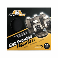 Funda Cubre Asientos Motorlife Eco Cuero Gamuza Primium 11 Piezas