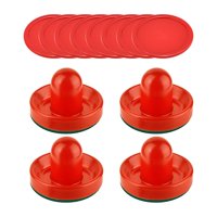 Ioensy - 4 Empujadores De Air Hockey Y 8 Discos De 2,5 Pulgadas Para Mesas De Juegos Familiares Fiesta Rojo