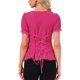 thumbnail image 3 of INSPIRAR CHIC Camisa Victoriana para Mujeres Regreso a Clases Cuello de Corazón Manga Abullonada Halloween Encaje Blusa Gótica XL Rosa Fucsia, 3 of 6