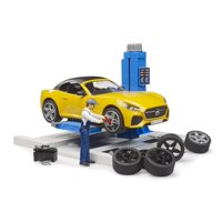 Centro De Servicio De Automóviles Playset Bruder Bworld Con Bruder Roadster