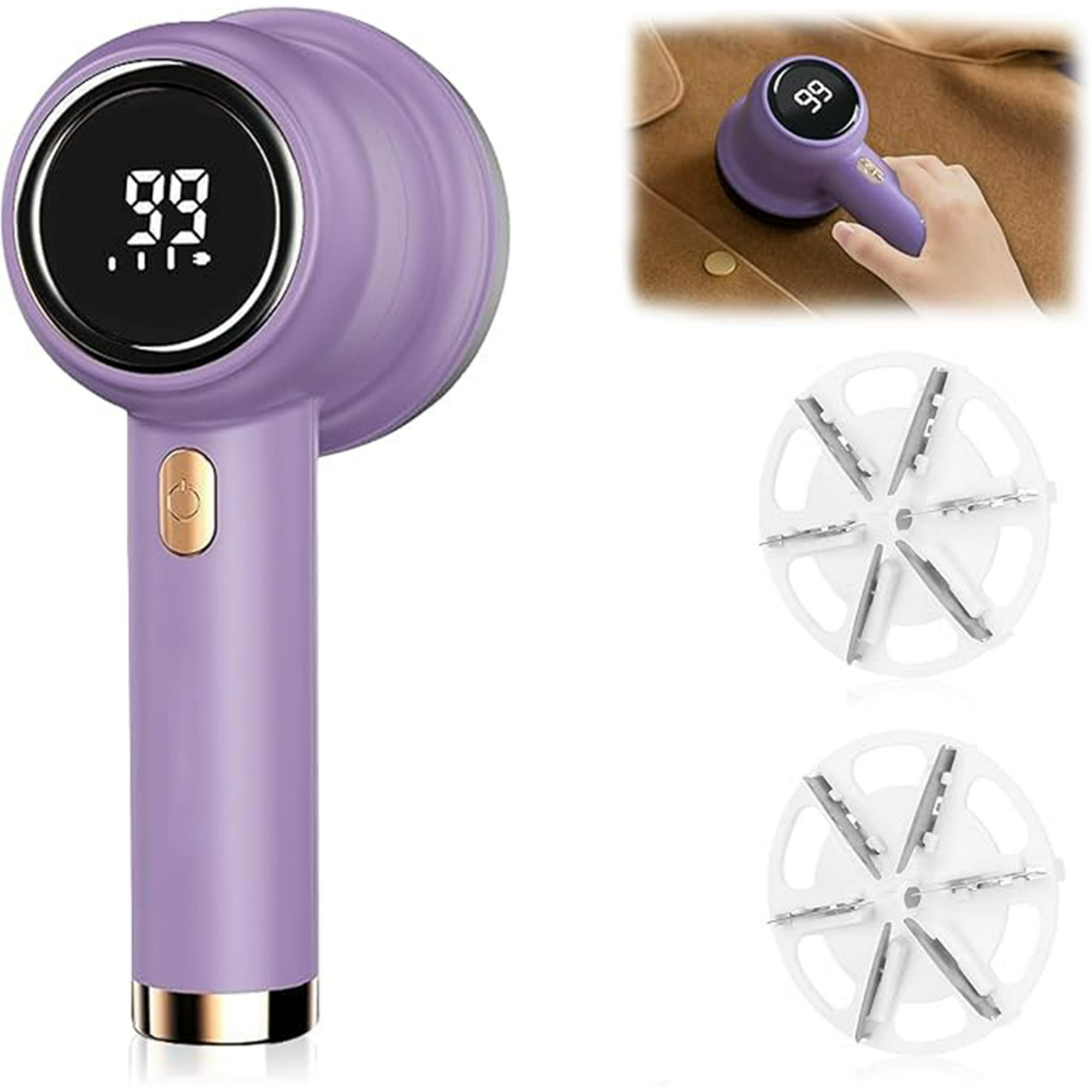 Veat00l - Eliminador Eléctrico De Terciopelo, Pantalla Inteligente, Selección De Tercera Marcha, Resistencia Duradera, Limpieza Automática Del Interior, Eliminación Efectiva De Terciopelo En Ropa Y Muebles