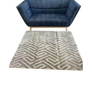 Genérico - Alfombra Living Comedor Diseño Geometrico 160X200Cm Beige Oscuro