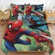thumbnail image 2 of Miles Morales and Spider-Man 3 Piece Sets Full/Queen Size - Reversible Microfiber Quilts with 2 Shams Soft Lightweight Bedspread Coverlet Comforter for All Season Bed Sheets, 2 of 5