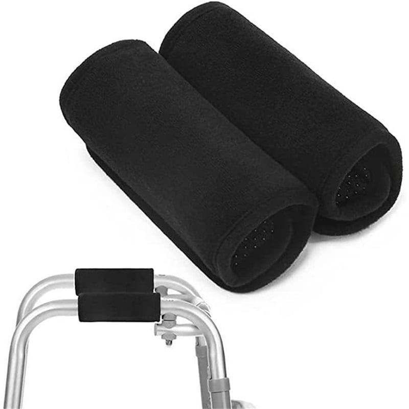 Xusx111 - Apoyos Para La Mano (un Par De Negro) - Cómodos, Antideslizantes, Empuñadores De Humedad Para Caminantes, Bastones, Muletas Y Sillas De Ruedas