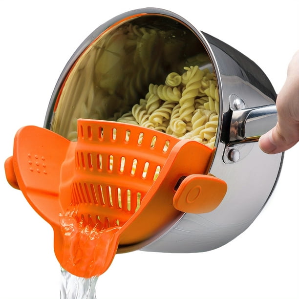 Rv Kitchenware Silicone Pot Strainer Colander Snap Clip Drainer Food Pasta Strainer Basket And Pot Strainer Kitchen Gadgets,Reusable And Adjustable