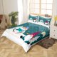 thumbnail image 2 of Xmas Bedding Sets Scandinavian Christmas Santa Gnomes Comforter Cover Snowing Santa Claus Bedding Sets for Kids Boys Girls Romantic Candlelight Quilt Cover 3 Pieces Queen Size, 2 of 5