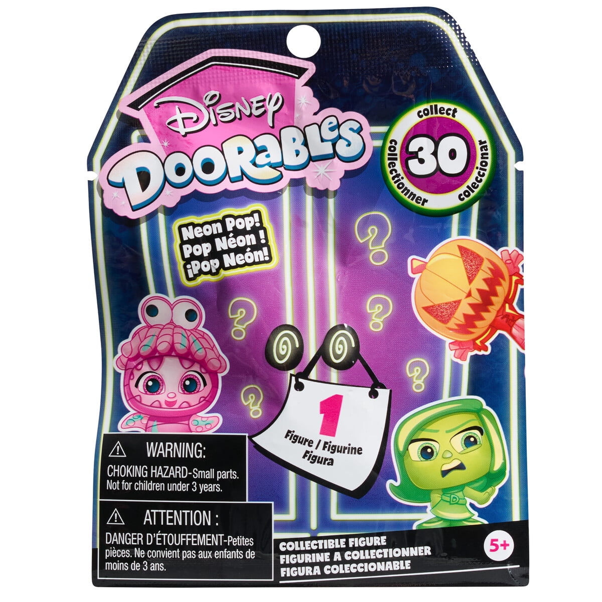 Figura Disney Doorables Neon Pop Luz Negra Sorpresa