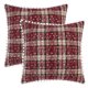 thumbnail image 2 of REGALWOVEN Juego de 2 Fundas de Cojín Decorativas de Copo de Nieve a Cuadros Festivos Tartan Escocés Funda de Cojín Rojo Pompones Cuadrícula 18' x 18', 2 of 6