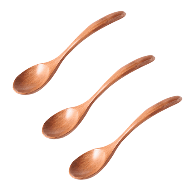 Cuchara de madera de mango largo, cuchara de arroz de madera maciza, cuchara de postre, cuchara y tenedor hechos a mano, vajilla