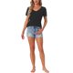 thumbnail image 2 of INSPIRE CHIC Camisetas de Mujer Manga Corta Básica Conjuntos Camisetas Cómodas Cuello en V Suave Casual Verano Pijama Tops S Negro, 2 of 4