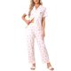 thumbnail image 1 of INSPIRE CHIC Conjunto de Pijama de Mujer con Botones, Conjunto de Descanso de Manga Corta Suave con Pantalones Largos y Bolsillos para Primavera Verano 2XL Rosa, 1 of 6
