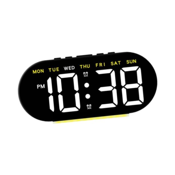 Reloj Despertador Digital LED Con Alarma De 12/24 Horas, Fecha Y Semana, Para Dormitorio, Sala De Estar, Dormitorio, Luz Amarilla.