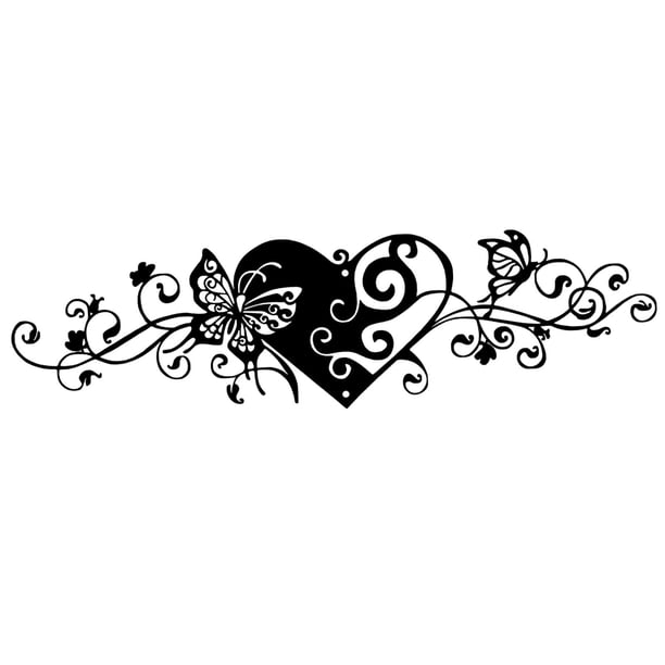 Escultura De Pared Colgante Con Acento Moderno Para Baño, Mariposa, Decoración De Pared De Metal Con Corazón