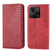Funda Flip Foxdock Para Xiaomi Redmi 10A , Estilo Billetera Con Diseño Rombo, Correa De Mano Y Soporte, Uso Diario