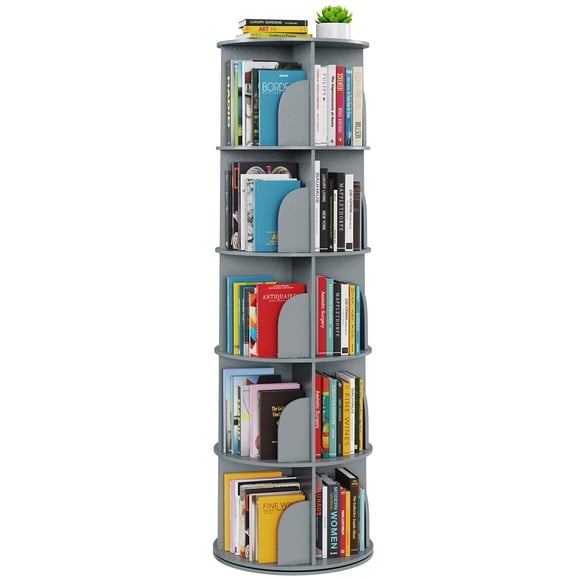 Estantería giratoria Tower SpaceAid de 5 niveles, gris Lazy Susan