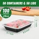 thumbnail image 2 of Envases Dealusy para preparación de comidas, 50 unidades, 800 ml, reutilizables con tapas, 2 of 7