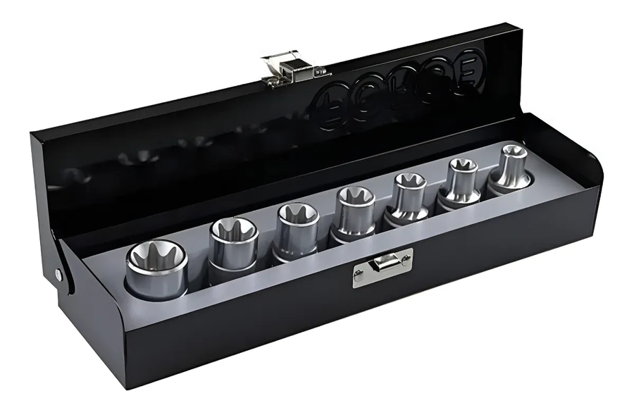 Genérico - Juego Dados Torx Hembra Force 1/2 De E10 A E24 - 7 Pzs