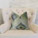 thumbnail image 2 of Almohada de lujo hecha a mano Plutus Brands Plutus en blanco, azul marino y lima, 2 of 3