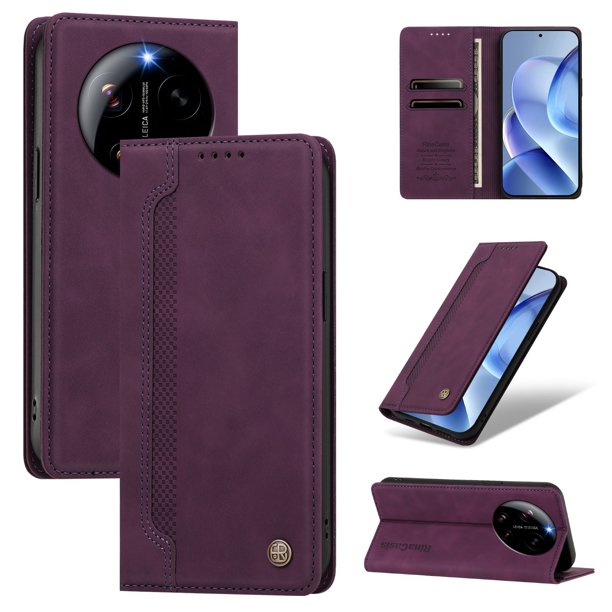 Funda Billetera para Xiaomi 17 Ultra Imán y Resistente Morado