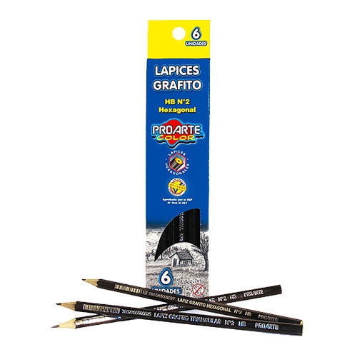 Lápiz Grafito Hexagonal Hb Nº2 6 Unidades Proarte
