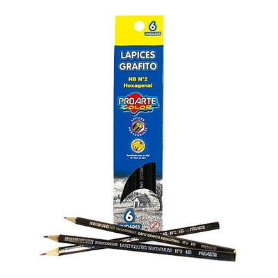 Lápiz Grafito Hexagonal Hb Nº2 6 Unidades  Proarte