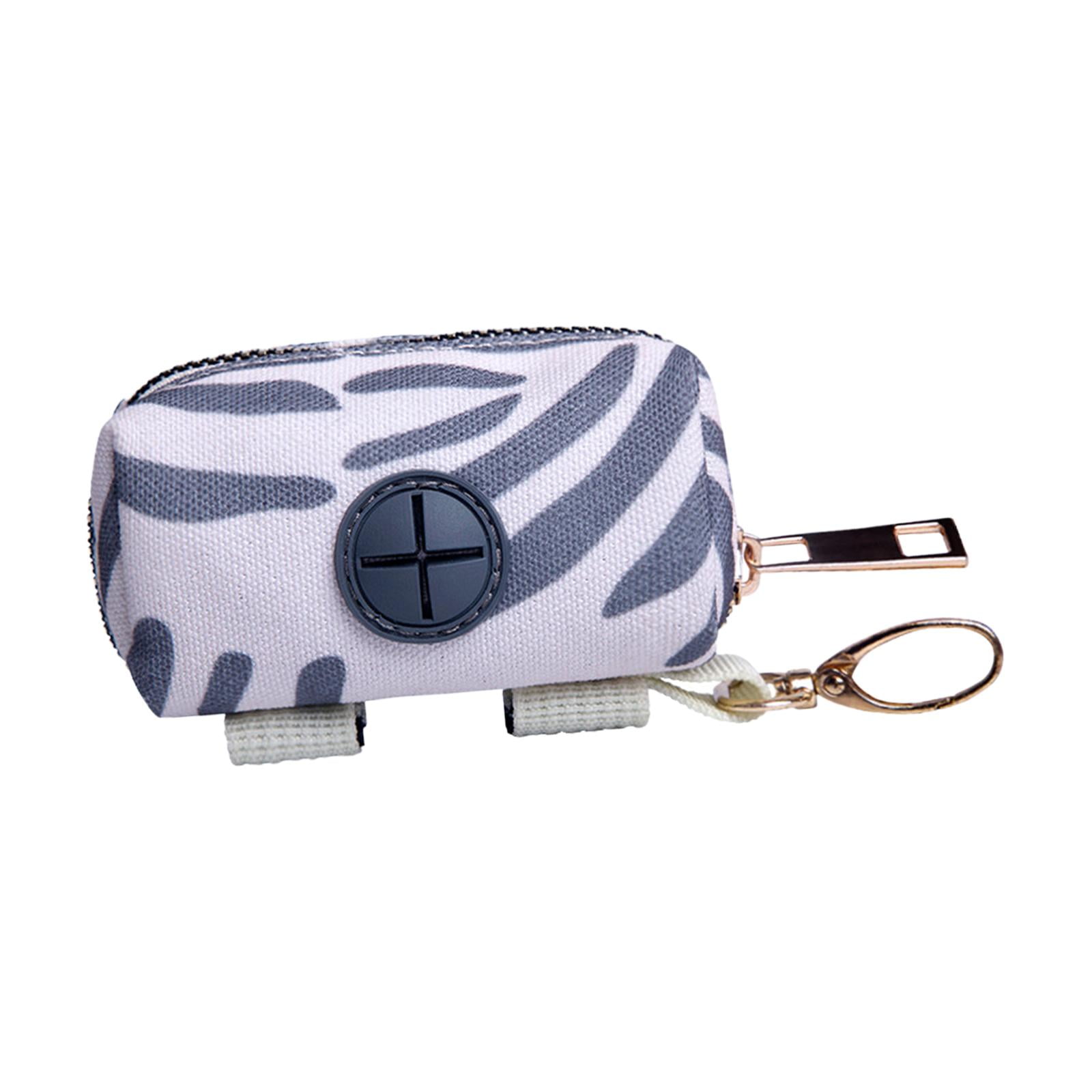 Ioensy - Dispensador De Bolsas De Basura Para Perros, Soporte Para Bolsas Para Excrementos, Para Viajes, Acampar, Caminar, Color Gris A Rayas