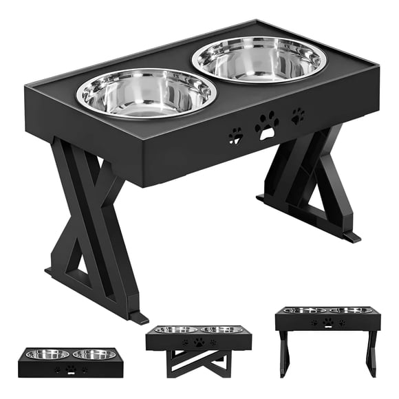 Comedero-bebedero para Perros Altura Ajustable - Plato Acero