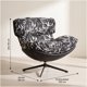 thumbnail image 3 of Sillón Bianca Giratorio Jacquard Base Metálica De 4 Puntas Negro Floreado, 3 of 8
