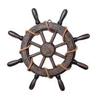 Magideal - Decoración Artística De Pared Con Timón De Barco, Rueda Náutica Decorativa Para El Hogar, Escultura De Pared Con Volante De Barco De Madera Para Chime Sin Red32X3X32Cm